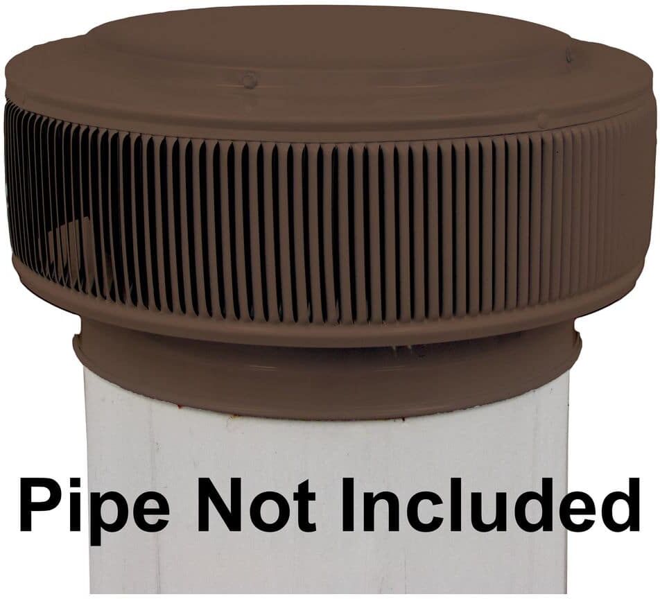 Active Ventilation 12 in. D Brown Aluminum Aura PVC Vent Cap Exhaust Static Roof Vent with Adapter for Sch. 40 or Sch. 80 PVC Pipe