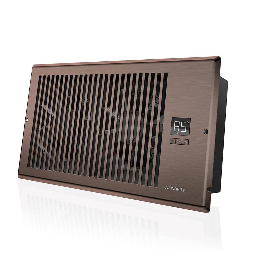 Infinity Airtap T6 160 CFM 6 in. x 12 in. Quiet Register Booster Fan with Thermostat Control, Heating Cooling AC Vent