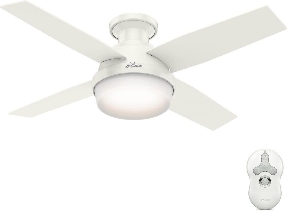 Hunter Dempsey 44 in. Low Profile LED Indoor Fresh White Ceiling Fan with Universal Remote