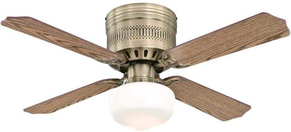 CIATA Casanova Supreme 42 in. Indoor Antique Brass Ceiling Fan with Reversible Oak/Walnut Blades