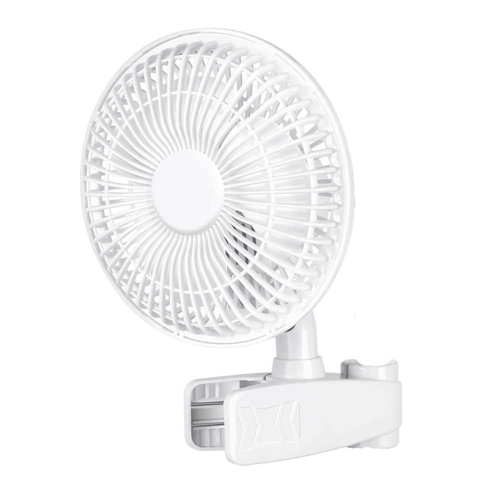Amucolo 6 in. White 2-Speed Clip Fan