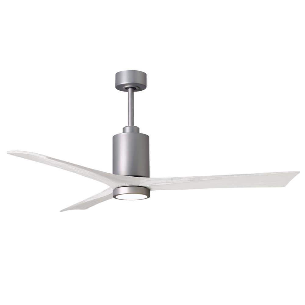 Matthews Fan Company Patricia-3 60 in. Integrated LED Brushed Nickel Ceiling Fan with Light Kit