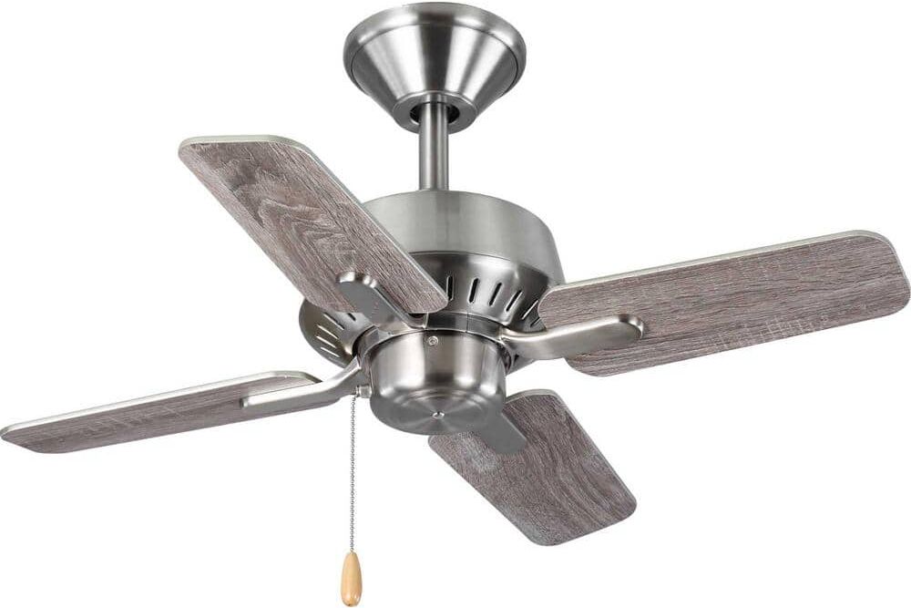 Progress Lighting Drift 32 in. Indoor Brushed Nickel Traditional Ceiling Fan with Remote Included for Living Room and Bedroom