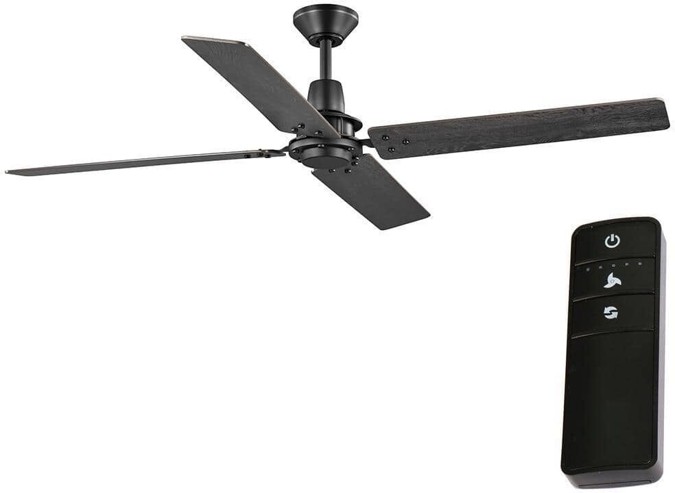 Home Decorators Collection Gatson 60 in. Indoor Matte Black Ceiling Fan with DC Motor and Remote Control