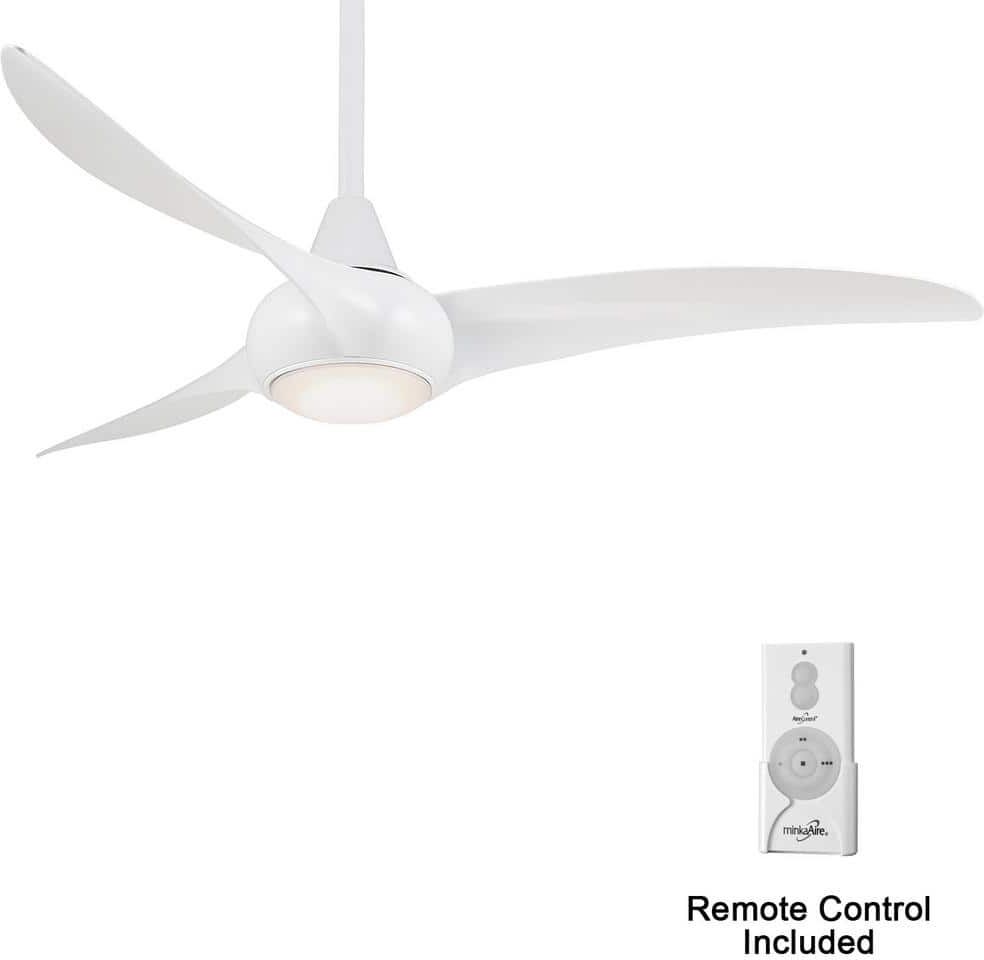 MINKA-AIRE Light Wave 52 in. Integrated LED Indoor White Ceiling Fan with Light with Remote Control