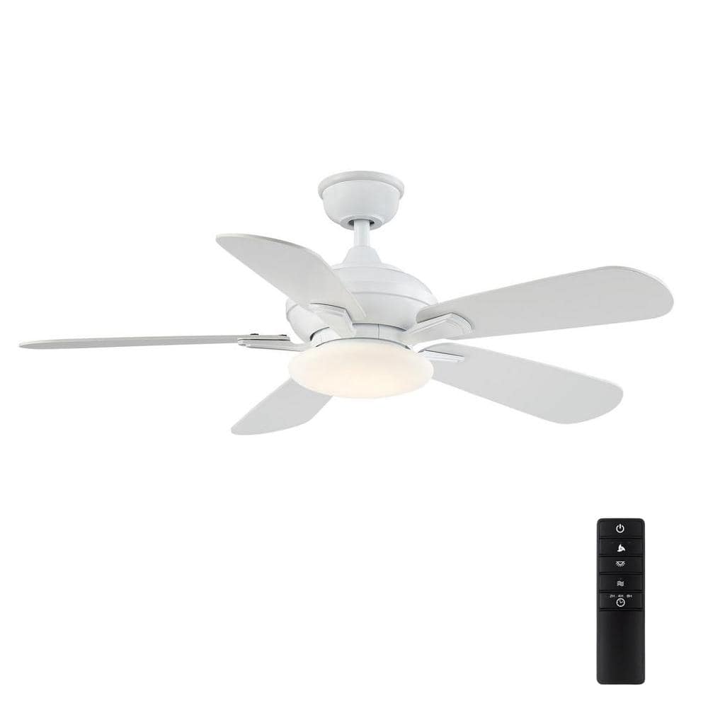 Home Decorators Collection Benson 44 in. LED White Ceiling Fan with Light and Remote Control