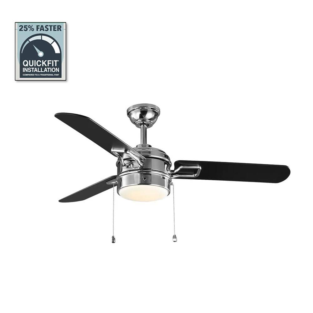 Home Decorators Collection Stillmore 52 in. Integrated LED Chrome Ceiling Fan with Light Kit