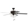 CRAFTMADE Decorator's Choice 52 in. Indoor Tri-Mount 3-Speed Reversible Motor Espresso Finish Ceiling Fan with 3-Light Kit
