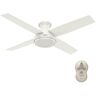 Hunter Dempsey 52 in. Low Profile No Light Indoor Fresh White Ceiling Fan with Remote For Bedrooms