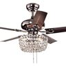 Warehouse of Tiffany Angel 43 in. Indoor Bronze 5-Blade Crystal Chandelier Ceiling Fan with Light Kit