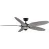 Progress Lighting Mesilla 60 in. Indoor/Outdoor Flat Black Urban Industrial Ceiling Fan with Remote Included for Bedroom