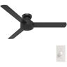 Hunter Presto 52 in. Indoor Ceiling Fan in Matte Black with Wall Control Included For Bedrooms