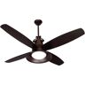 CRAFTMADE Union 52 in. Indoor/Outdoor Dual Mount Flat Black Ceiling Fan Integrated LED Light Kit w/ Remote & Wall Control Included