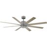 Modern Forms Renegade 66 in. LED Indoor/Outdoor Graphite Weathered Wood 8-Blade Smart Ceiling Fan with Light Kit and Remote Control