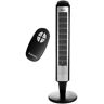 Holmes 36 in. Oscillating Tower Fan with Remote Control in Black and Silver