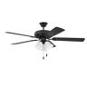 CRAFTMADE Decorator's Choice 52 in. Indoor Tri-Mount 3-Speed Reversible Motor Flat Black Finish Ceiling Fan with 3-Light Kit
