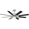 Modern Forms Renegade 52 in. Integrated LED Indoor and Outdoor 8-Blade Smart Brushed Nickel Black Ceiling Fan with Remote 3000k