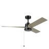 KICHLER Spyn Lite 52 in. Indoor Satin Black Downrod Mount Ceiling Fan with Pull Chain