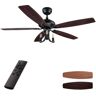 CARRO Henderson 52 in. LED Indoor Black DC Motor Chandelier Ceiling Fan with Light Kit and Remote Control