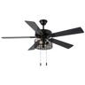 River of Goods Daryn Industrial 52 in. Indoor Black Ceiling Fan with Light Kit