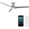 Modern Forms Tip Top 52 in. Smart Indoor/Outdoor 3-Blade Flush Mount Ceiling Fan Brushed Aluminum with 3000K LED and Remote Control