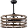 Warehouse of Tiffany Alaina 24.6 in. Indoor Black and Brown Finish Ceiling Fan with Light Kit and Remote Included