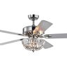 Warehouse of Tiffany Senma 52 in. 3-Light Indoor Chrome Remote Controlled Ceiling Fan with Light Kit