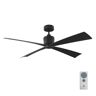 Generation Lighting Launceton 56 in. Indoor/Outdoor Midnight Black Ceiling Fan with Remote
