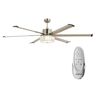 Parrot Uncle 65 in. Integrated LED Brushed Nickel Crystal Ceiling Fan with Light and Remote Control