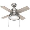 Hunter Loki 36 in. Indoor Brushed Nickel Ceiling Fan with Light Kit