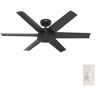 Hunter Jetty 52 in. Outdoor Matte Black Ceiling Fan with Wall Control Included For Patios or Bedrooms