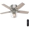 Hunter Bennett 44 in. Indoor Brushed Nickel LED Low Profile Ceiling Fan with Light Kit and Remote Control