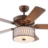 Warehouse of Tiffany Jan 52 in. Bronze Indoor Remote Controlled Ceiling Fan with Light Kit