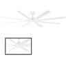 Modern Forms Hydra 96 in. 3000K Integrated LED Indoor/Outdoor Matte White Smart Ceiling Fan with Light Kit and Wall Control