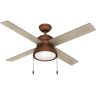 Hunter Loki 52 in. LED Indoor Weathered Copper Ceiling Fan with Light Kit