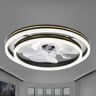 Oaks Aura 20in. LED indoor Bladeless App Control Smart Low Profile Ceiling Fan with Light,Dual Tier Flush Mount Bedroom Lighting