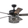 Warehouse of Tiffany Annacaey 52 in. 3-Light Indoor Black Remote Controlled Ceiling Fan with Light Kit