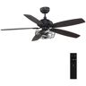 CARRO Henderson 56 in. LED Indoor Black DC Motor Ceiling Fan with Light Kit and Remote Control Included