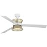 Progress Lighting Bisbee 55.3125 in. Indoor/Outdoor Integrated LED Satin White Global Ceiling Fan with Remote for Living Room and Bedroom