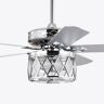 Warehouse of Tiffany Cadella 52 in. 2-Light Polished Silver 5 Blades Lighted Ceiling Fan with Remote