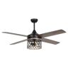 Parrot Uncle Mirelle 52 in. Indoor Black Downrod Mounting Ceiling Fan with Light Kit and Remote
