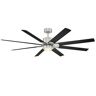 Modern Forms Renegade 66 in. Integrated LED Indoor and Outdoor 8-Blade Smart Brushed Nickel Black Ceiling Fan with Remote 3000k