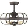 Home Decorators Collection Keowee 23 in. Indoor/Outdoor Black Coastal Farmhouse Caged Ceiling Fan with 2200K Bulbs Included and Remote Control