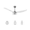 CARRO Icebreaker 56 in. Indoor/Outdoor Silver Smart Ceiling Fan, Dimmable LED Light and Remote,Works w/ Alexa/Google Home/Siri