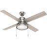 Hunter Loki 52 in. Indoor Brushed Nickel Ceiling Fan with Light Kit