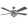 River of Goods Wright 52 in. Satin Nickel Mission Stained Glass Ceiling Fan with Light