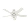 Hunter Port Isabel 52 in. LED Indoor/Outdoor Fresh White Ceiling Fan with Light Kit