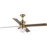 Progress Lighting Gillen 56 in. Indoor/Outdoor Integrated LED Vintage Brass  Ceiling Fan with Remote for Living Room and Bedroom