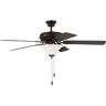 CRAFTMADE Decorator's Choice 52 in. Indoor Tri-Mount 3-Speed Reversible Motor Espresso Finish Ceiling Fan with Bowl Light Kit