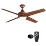 Home Decorators Collection Mercer 52 in. Integrated LED Indoor Distressed Koa Ceiling Fan with Light Kit works with Google Assistant and Alexa